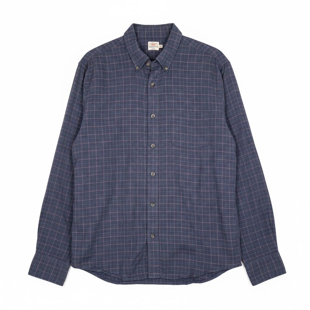 Faherty Men's Navy Check Button Down Shirt Size XL